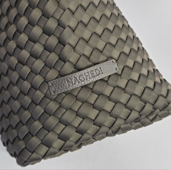 Naghedi Olive Green Woven Tote - Picture 10 of 13